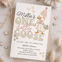 One Silly Goose Birthday Invitation – Boho Goose  招待状