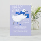 One Silly Goose Birthday Invitation, Boy 1st Birth 招待状 (スタンド正面)