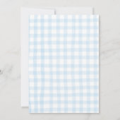 One Silly Goose Birthday Invite Blue Gingham 招待状 (裏面)