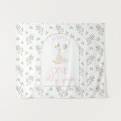 One Silly Goose Birthday Personalized Banner 1st  タペストリー (正面(横))