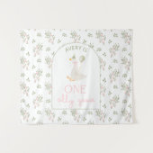 One Silly Goose Birthday Personalized Banner 1st  タペストリー (正面(横))