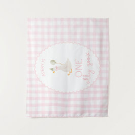One Silly Goose Birthday Personalized Banner 1st タペストリー
