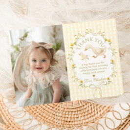 One Silly Goose Birthday Photo Thank you card 招待状