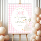 One Silly Goose Birthday Welcome Sign ポスター