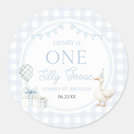 ONE Silly Goose Blue 1st Birthday Party ラウンドシール