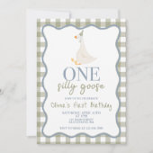 One Silly Goose blue and green 招待状 (正面)