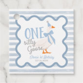 One Silly Goose Blue Bow 1st Birthday フェイバータグ (正面)