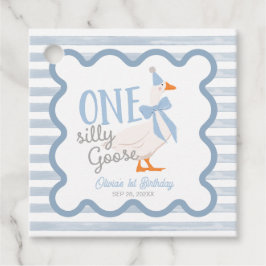One Silly Goose Blue Bow 1st Birthday フェイバータグ