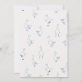 One Silly Goose Blue Drawn 1st Birthday Thank You サンキューカード (裏面)