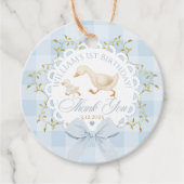 One Silly Goose Blue Gingham Bow Thank you フェイバータグ (正面)