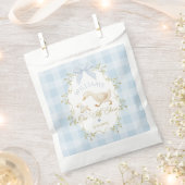 One Silly Goose Blue Gingham Boy 1st Birthday フェイバーバッグ (クリップ留めされた状態)