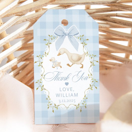 One Silly Goose Blue Gingham Thank you ギフトタグ