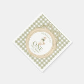 One Silly Goose Bow Gingham 1st Birthday Napkin スタンダードカクテルナプキン (角)