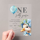 One Silly Goose Boy 1st Birthday  Invitation アクリル招待状 (インサイチュ (ポータブル))