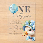 One Silly Goose Boy 1st Birthday  Invitation アクリル招待状 (正面)