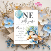 One Silly Goose Boy 1st Birthday  Invitation 招待状