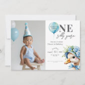 One Silly Goose Boy 1st Birthday Invitation 招待状 (正面)