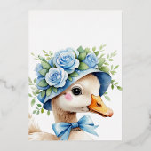 One Silly Goose Boy 1st Birthday  Invitation 箔招待状 (裏面)