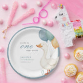 One Silly Goose Boy 1st Birthday Party Paper Plate ペーパープレート (パーティー)