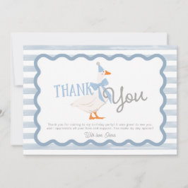 One Silly Goose Boy 1st Birthday Thank You カード