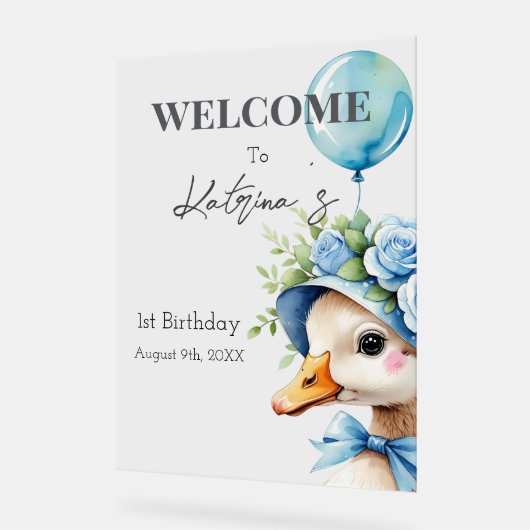 One Silly Goose Boy Birthday  アクリルサイン (傾斜)