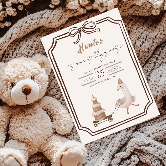 One Silly Goose Boy Birthday Invitation 招待状