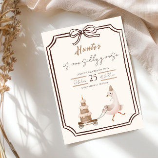 One Silly Goose Boy Birthday Invitation  招待状