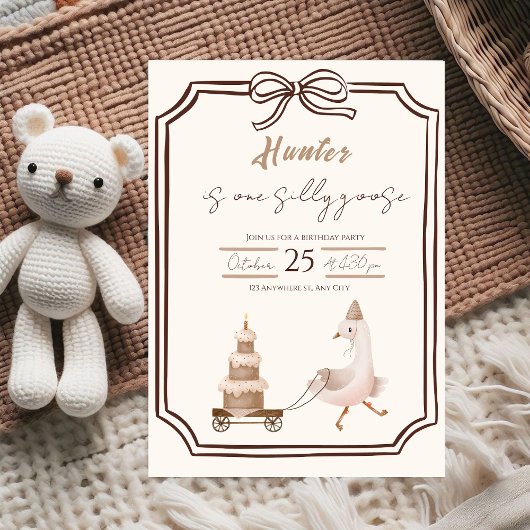 One Silly Goose Boy Birthday Invitation 招待状