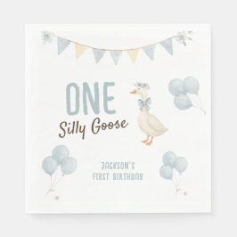 One Silly Goose Boy First Birthday スタンダードランチョンナプキン