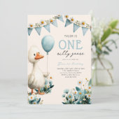 One Silly Goose Boy First Birthday 招待状 (スタンド正面)