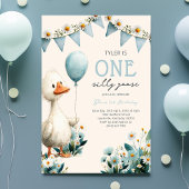 One Silly Goose Boy First Birthday 招待状