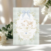 One Silly Goose Boy Gingham 1st Birthday 招待状