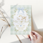 One Silly Goose Boy Gingham 1st Birthday 招待状