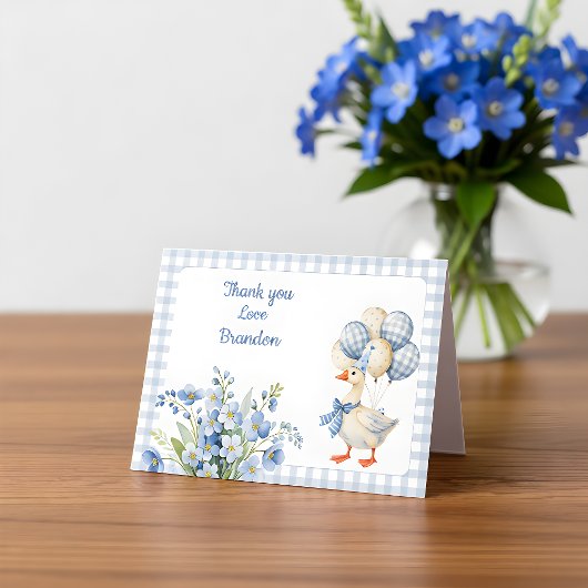 One Silly Goose Boy's First Birthday サンキューカード