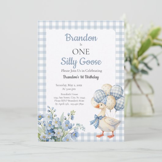 One Silly Goose Boy's First Birthday 招待状 (スタンド正面)