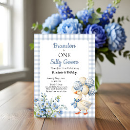 One Silly Goose Boy's First Birthday 招待状