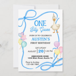 One Silly Goose Boys First Birthday 招待状