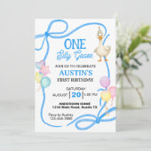 One Silly Goose Boys First Birthday 招待状 (スタンド正面)