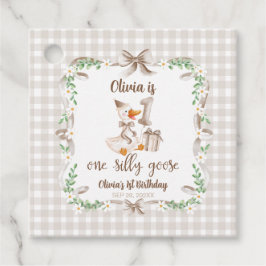 One Silly Goose Brown Bow 1st Birthday フェイバータグ