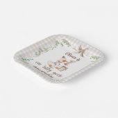 One Silly Goose Brown Bow 1st Birthday ペーパープレート (傾斜あり)