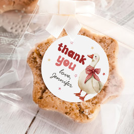 One Silly Goose Christmas Bow 1st Birthday ラウンドシール