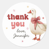 One Silly Goose Christmas Bow 1st Birthday ラウンドシール (正面)