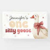 One Silly Goose Christmas Bow 1st Birthday 横断幕 (横)