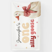 One Silly Goose Christmas Bow 1st Birthday 横断幕 (縦)