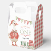 One Silly Goose Christmas Gingham 1st Birthday フェイバーボックス (オープン)