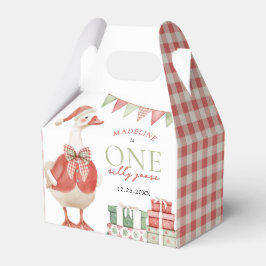 One Silly Goose Christmas Gingham 1st Birthday フェイバーボックス