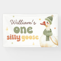 One Silly Goose Christmas Green 1st Birthday