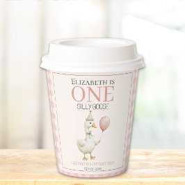 One Silly Goose Cute First Birthday Girl 紙コップ