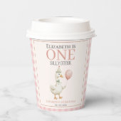 One Silly Goose Cute First Birthday Girl 紙コップ (裏面)