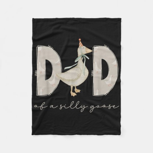 One Silly Goose Daddy 1st First Birthday Family 20 フリースブランケット (正面)